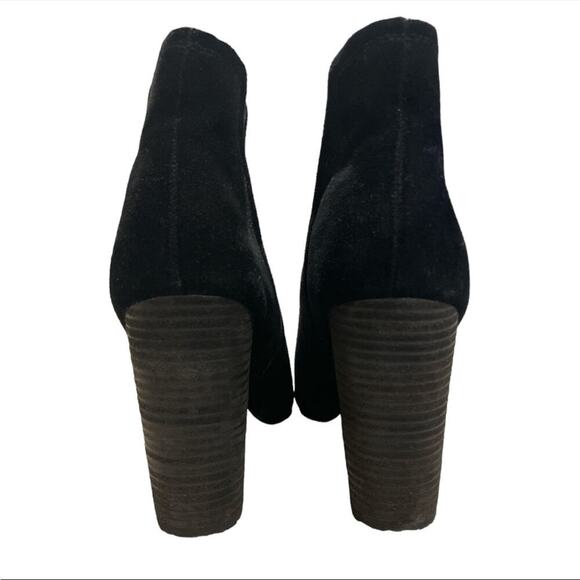 Splendid Kendall Black Suede Open Toe Ankle Boot Women’s 8.5 Block Heel Modern - Picture 3 of 5